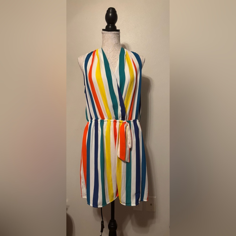 Guilt Trip Colorful Sleeveless Shorts Romper